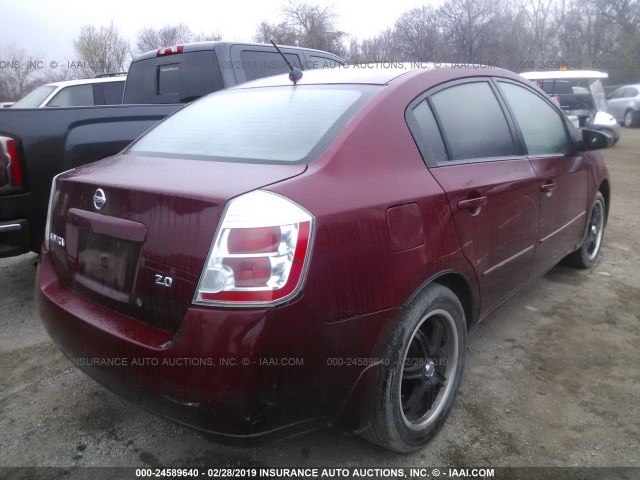 3N1AB61E37L703829 - 2007 NISSAN SENTRA 2.0/2.0S/2.0SL RED photo 4