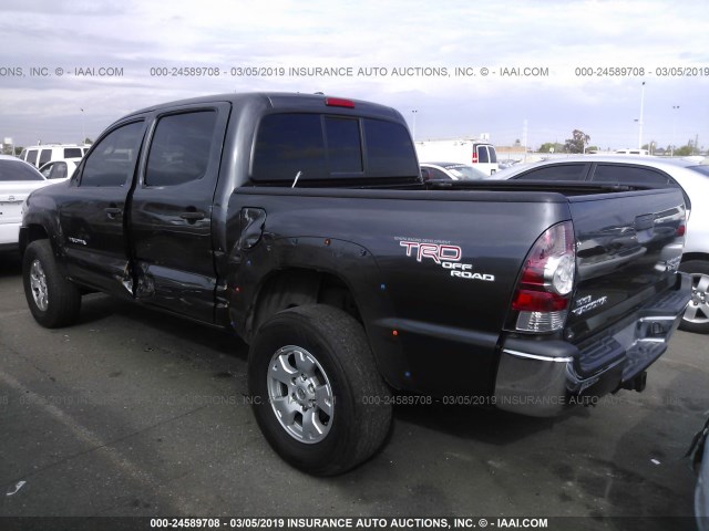 3TMJU62N09M075845 - 2009 TOYOTA TACOMA DOUBLE CAB PRERUNNER GRAY photo 3