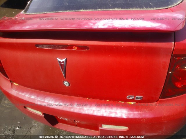 1G2AL15F377122730 - 2007 PONTIAC G5 RED photo 6