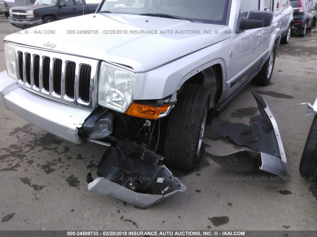 1J8HG48P17C550400 - 2007 JEEP COMMANDER SILVER photo 6