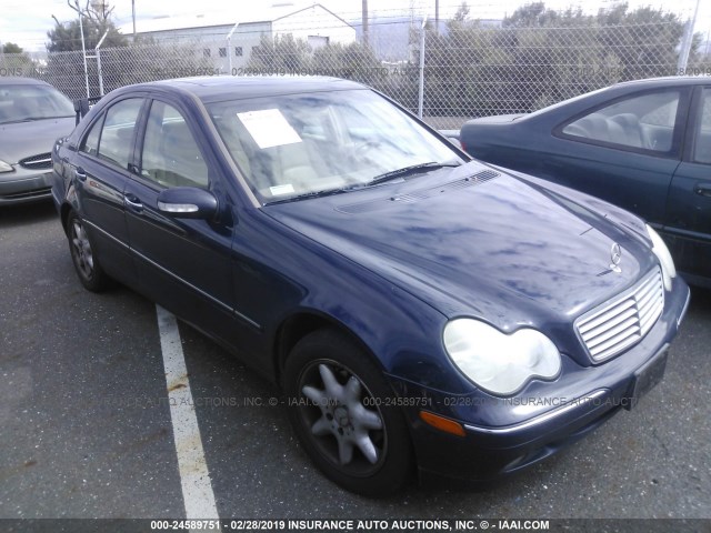 WDBRF61JX3F315419 - 2003 MERCEDES-BENZ C 240 BLUE photo 1