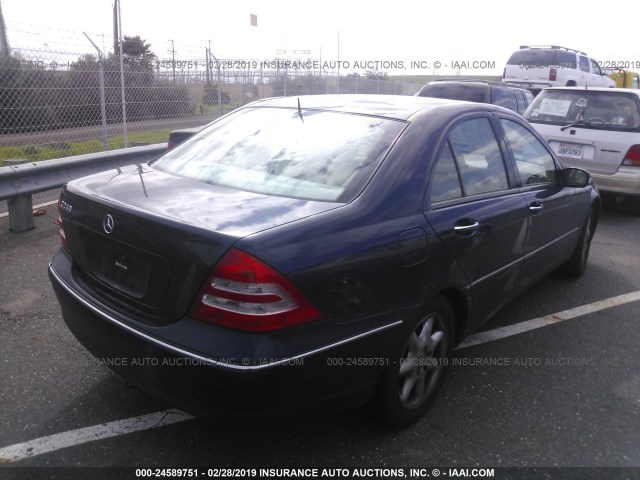 WDBRF61JX3F315419 - 2003 MERCEDES-BENZ C 240 BLUE photo 4