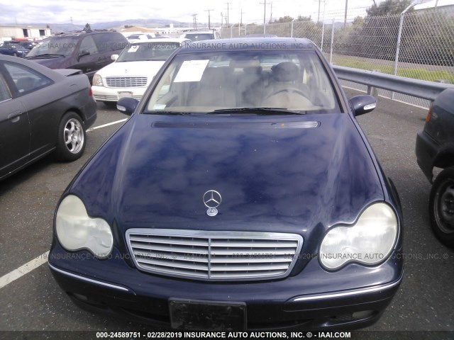 WDBRF61JX3F315419 - 2003 MERCEDES-BENZ C 240 BLUE photo 6