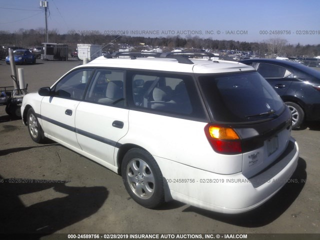 4S3BH635X17306563 - 2001 SUBARU LEGACY L WHITE photo 3