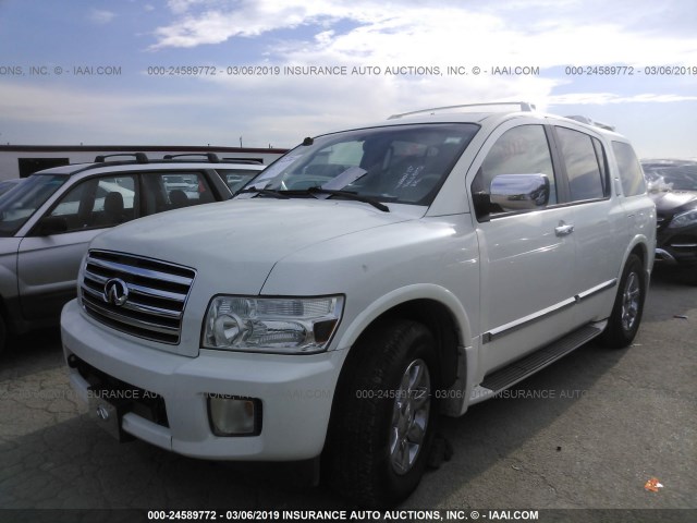 5N3AA08C75N811288 - 2005 INFINITI QX56 WHITE photo 2