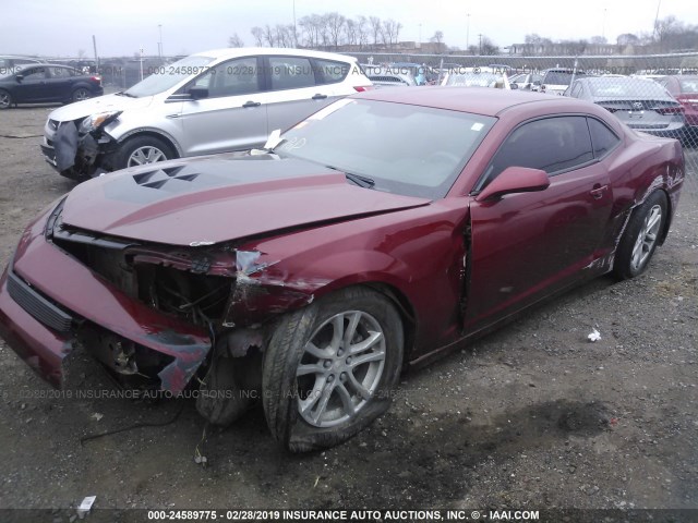 2G1FA1E3XE9245359 - 2014 CHEVROLET CAMARO LS RED photo 2