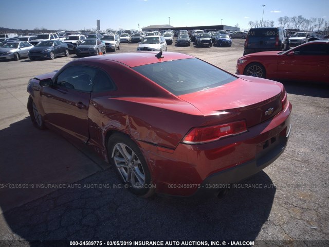 2G1FA1E3XE9245359 - 2014 CHEVROLET CAMARO LS RED photo 3