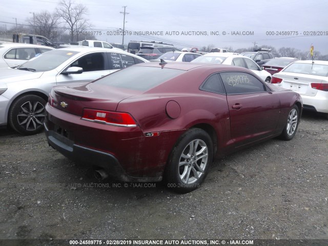 2G1FA1E3XE9245359 - 2014 CHEVROLET CAMARO LS RED photo 4