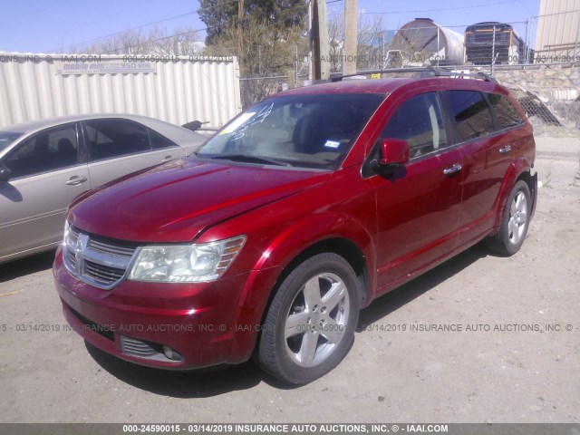 3D4PG6FV1AT106545 - 2010 DODGE JOURNEY R/T RED photo 2