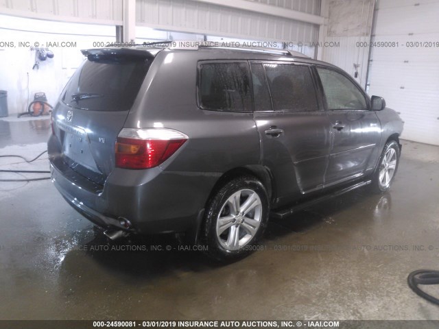 JTEDS43A882007040 - 2008 TOYOTA HIGHLANDER SPORT GRAY photo 4