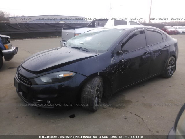 1C3CDFBB5GD701868 - 2016 DODGE DART SXT BLUE photo 2