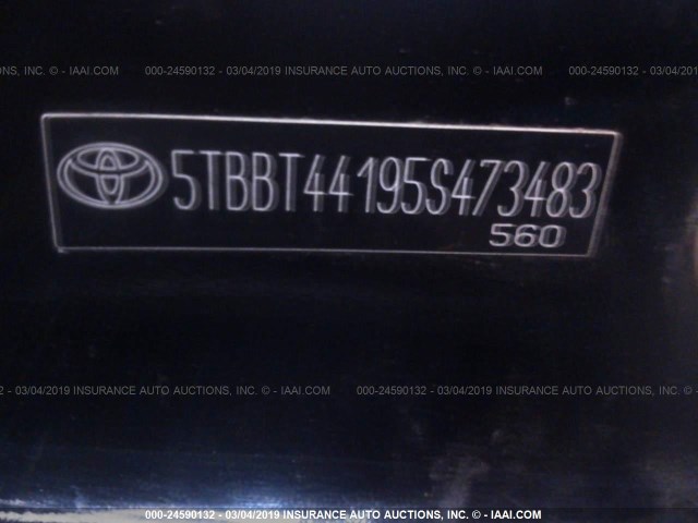5TBBT44195S473483 - 2005 TOYOTA TUNDRA ACCESS CAB SR5 BLACK photo 9