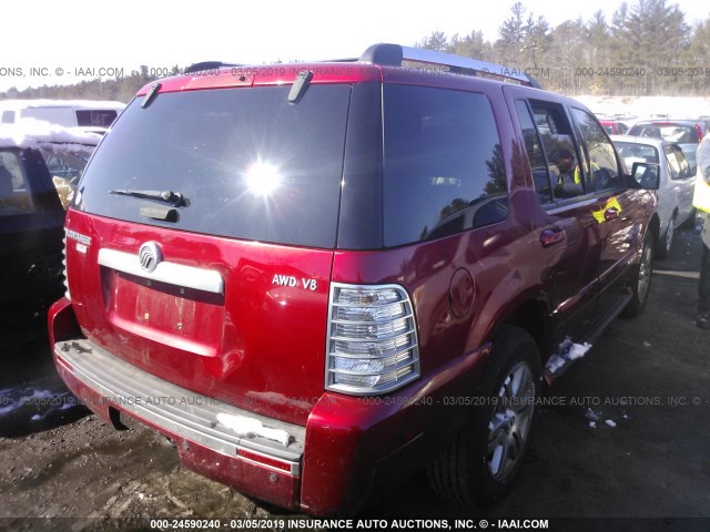 4M2EU48807UJ23466 - 2007 MERCURY MOUNTAINEER PREMIER RED photo 4