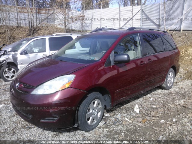 5TDZA23C96S447390 - 2006 TOYOTA SIENNA CE/LE MAROON photo 2