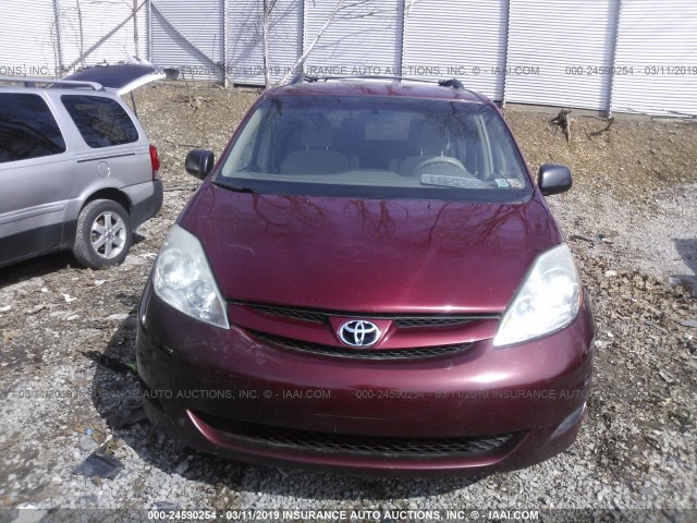 5TDZA23C96S447390 - 2006 TOYOTA SIENNA CE/LE MAROON photo 6