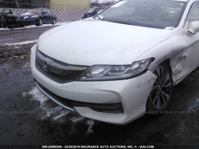 1HGCT1B73GA002030 - 2016 HONDA ACCORD EX WHITE photo 6