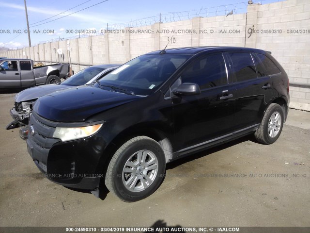 2FMDK3GC7BBB55347 - 2011 FORD EDGE SE BLACK photo 2