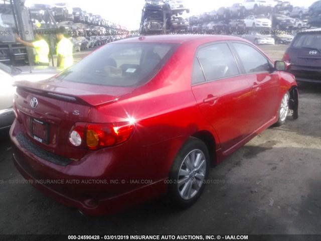 2T1BU4EE9AC421439 - 2010 TOYOTA COROLLA S/LE/XLE RED photo 4