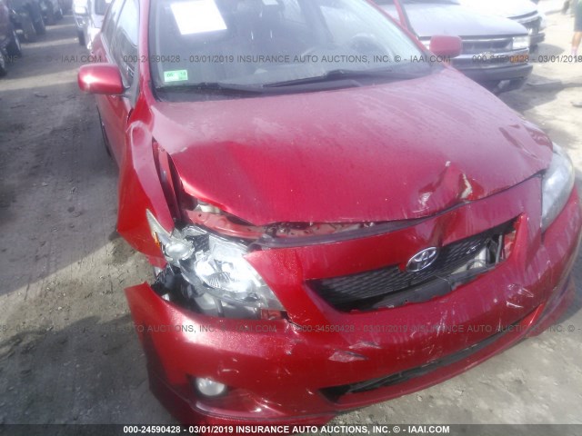 2T1BU4EE9AC421439 - 2010 TOYOTA COROLLA S/LE/XLE RED photo 6