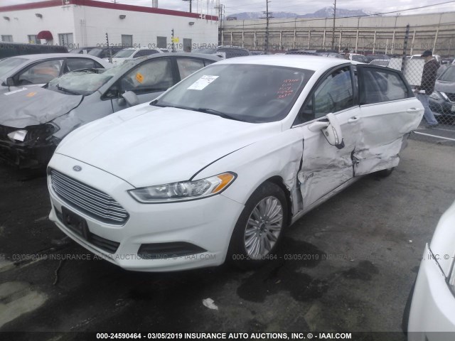 3FA6P0LU6ER260906 - 2014 FORD FUSION SE HYBRID WHITE photo 2