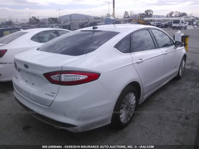 3FA6P0LU6ER260906 - 2014 FORD FUSION SE HYBRID WHITE photo 4