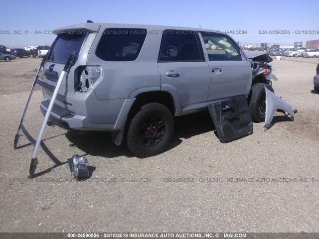 JTEBU5JR1H5421145 - 2017 TOYOTA 4RUNNER SR5 PREM/LTDL/TRAIL/TRD SILVER photo 4