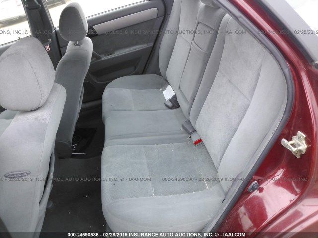 KL5JD56Z35K123661 - 2005 SUZUKI FORENZA S RED photo 8