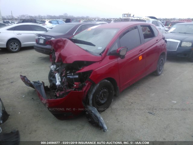 JHMGK5H53HS003639 - 2017 HONDA FIT LX RED photo 2