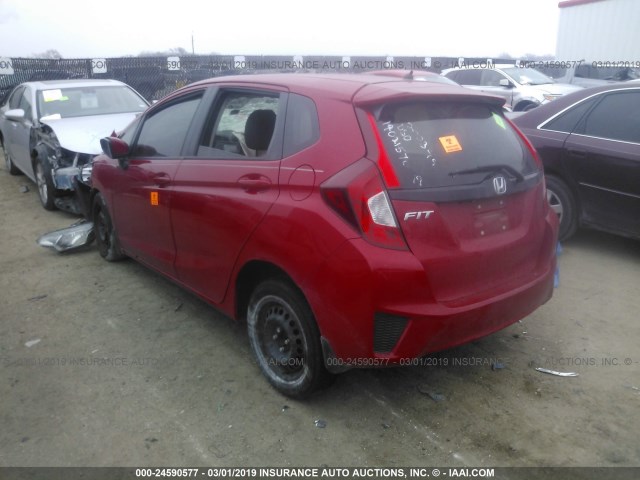 JHMGK5H53HS003639 - 2017 HONDA FIT LX RED photo 3