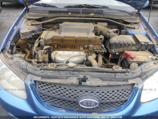 KNAFE122075009842 - 2007 KIA SPECTRA EX/LX BLUE photo 10