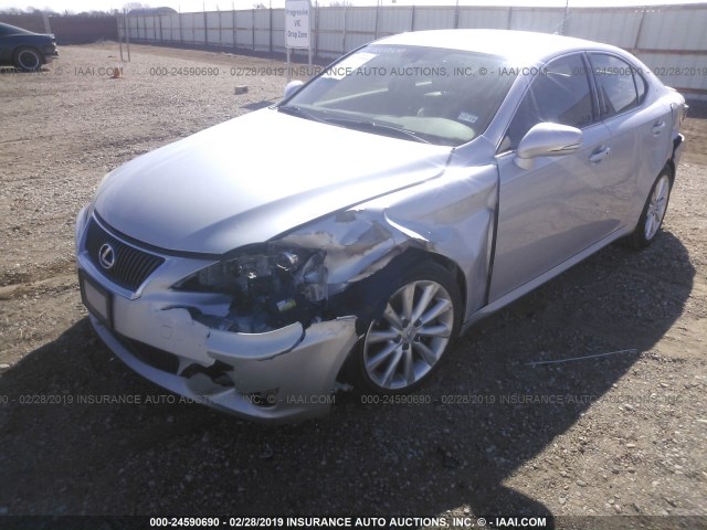 JTHBE5C23A5024333 - 2010 LEXUS IS 350 SILVER photo 6