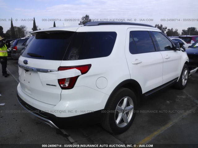 1FM5K7D83GGB59018 - 2016 FORD EXPLORER XLT WHITE photo 4