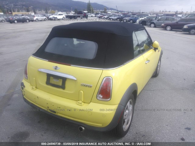 WMWRF33596TF64364 - 2006 MINI COOPER YELLOW photo 4