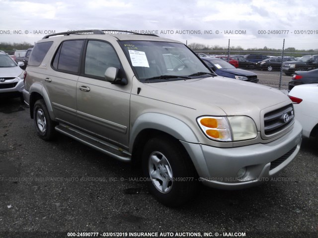 5TDZT34A72S108876 - 2002 TOYOTA SEQUOIA SR5 GOLD photo 1