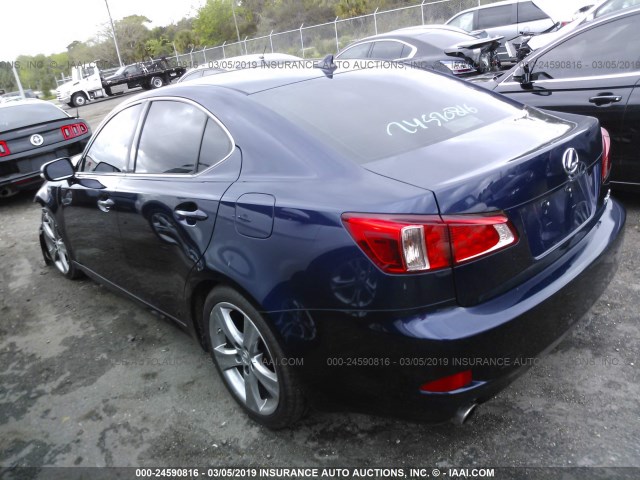 JTHBF5C29D5187554 - 2013 LEXUS IS 250 BLUE photo 3