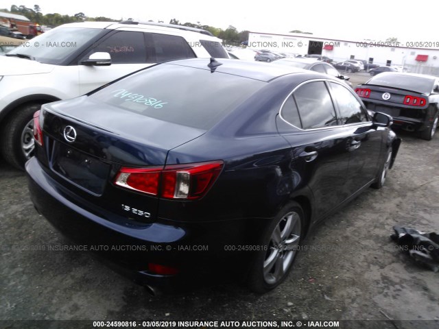 JTHBF5C29D5187554 - 2013 LEXUS IS 250 BLUE photo 4