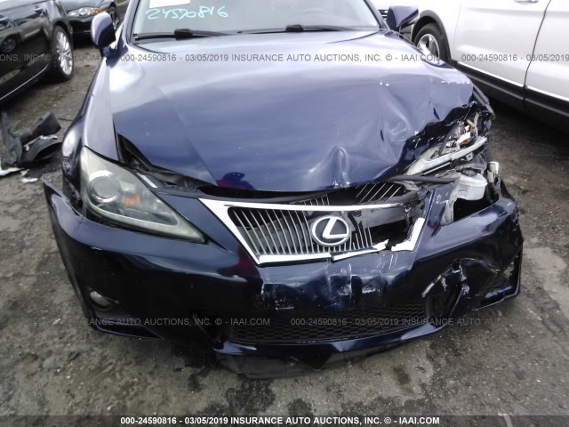 JTHBF5C29D5187554 - 2013 LEXUS IS 250 BLUE photo 6