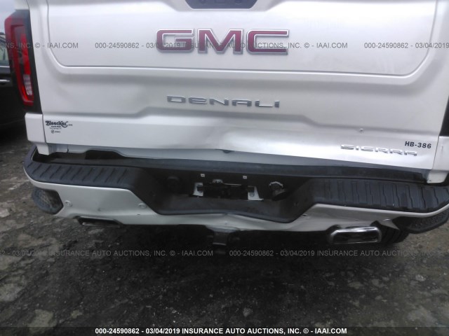 1GTU9FEL0KZ157877 - 2019 GMC SIERRA K1500 DENALI WHITE photo 6