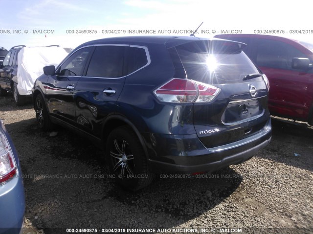 5N1AT2MTXFC816986 - 2015 NISSAN ROGUE S/SL/SV BLUE photo 3