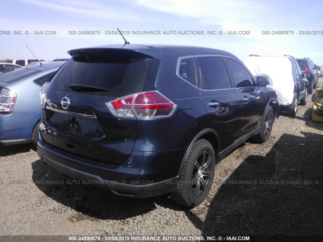 5N1AT2MTXFC816986 - 2015 NISSAN ROGUE S/SL/SV BLUE photo 4