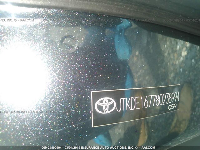 JTKDE167780238994 - 2008 TOYOTA SCION TC ნაცრისფერი ფოტო 9