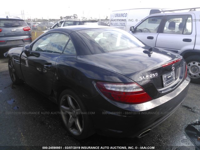 WDDPK4HA8CF035101 - 2012 MERCEDES-BENZ SLK 250 BLACK photo 3