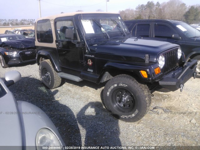 1J4FA59S42P741894 - 2002 JEEP WRANGLER / TJ SAHARA BLACK photo 1