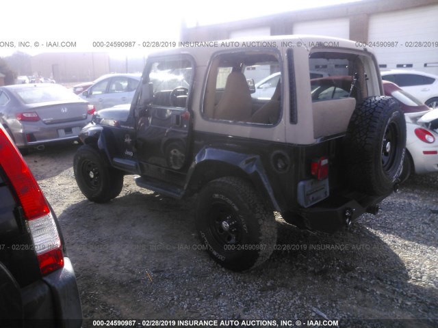 1J4FA59S42P741894 - 2002 JEEP WRANGLER / TJ SAHARA BLACK photo 3