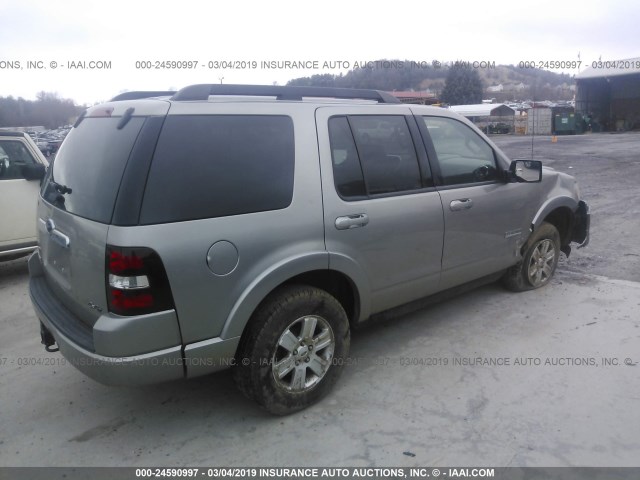 1FMEU73E38UA88861 - 2008 FORD EXPLORER XLT SILVER photo 4