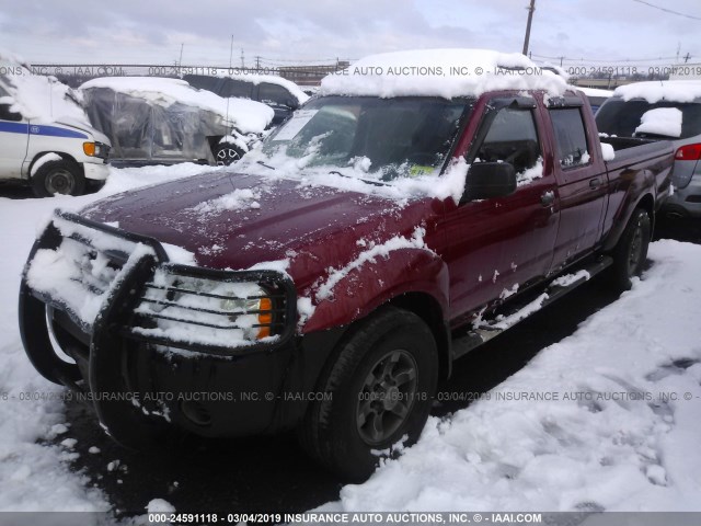 1N6ED29Y14C483532 - 2004 NISSAN FRONTIER CREW CAB XE V6 RED photo 2