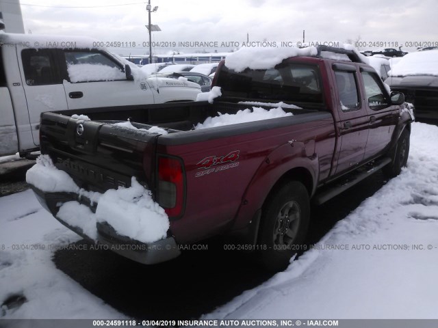 1N6ED29Y14C483532 - 2004 NISSAN FRONTIER CREW CAB XE V6 RED photo 4