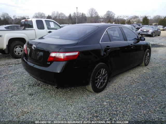 4T1BE46K78U239474 - 2008 TOYOTA CAMRY CE/LE/XLE/SE BLACK photo 4