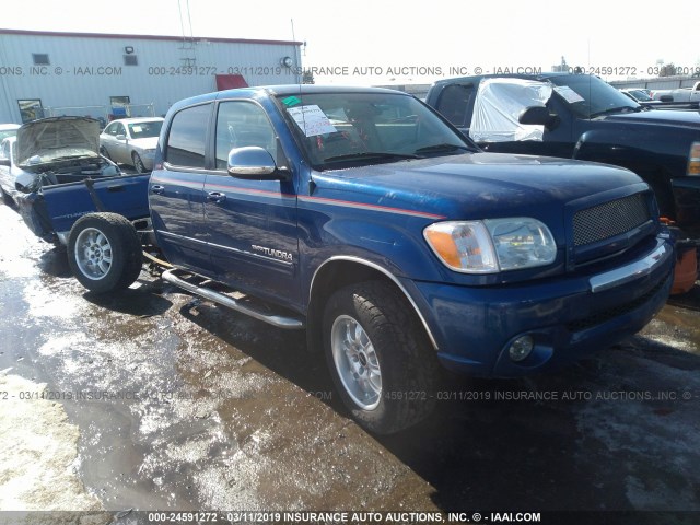 5TBDT44176S528751 - 2006 TOYOTA TUNDRA DOUBLE CAB SR5 BLUE photo 1