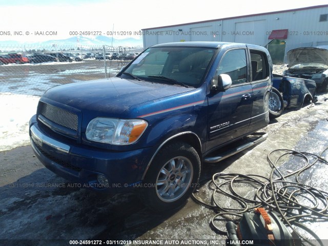 5TBDT44176S528751 - 2006 TOYOTA TUNDRA DOUBLE CAB SR5 BLUE photo 2